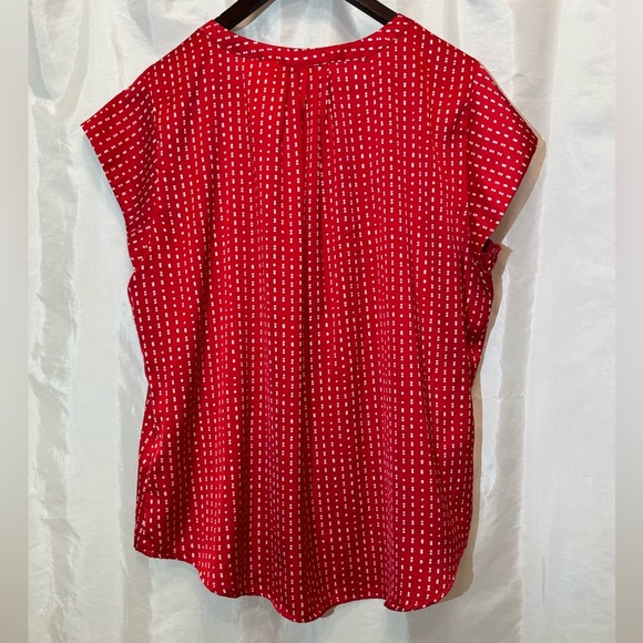 Liz Claiborne Red Polka Dot Blouse Size XL - Picture 5 of 6